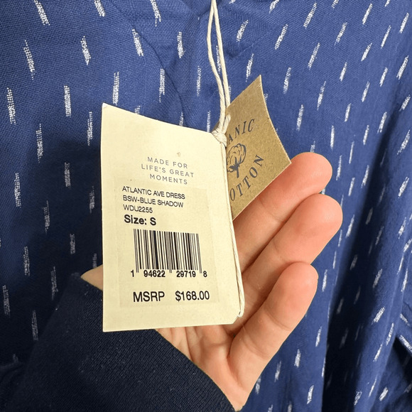 Faherty Blue Long Sleeve Dress - Picture 6 of 9